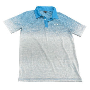 Oakley Regular Fit Short Sleeve Polo Golf Shirt Mens XS Turquoise Blue Ombre